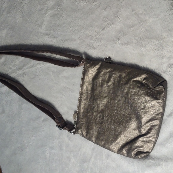 Kipling Alvar Extra Small Pewter Metallic 3 Pocket Mini Crossbody EUC - Picture 3 of 13